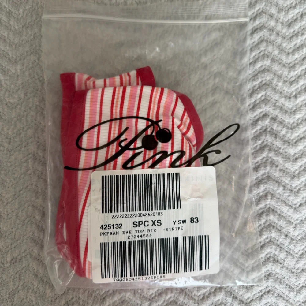 Frankies Bikinis x Victoria’s Secret PINK Eve Rib Bikini Top Red Pink XS